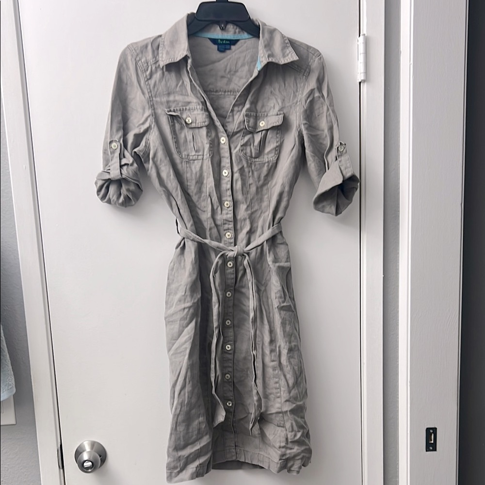 Linen shirt dress